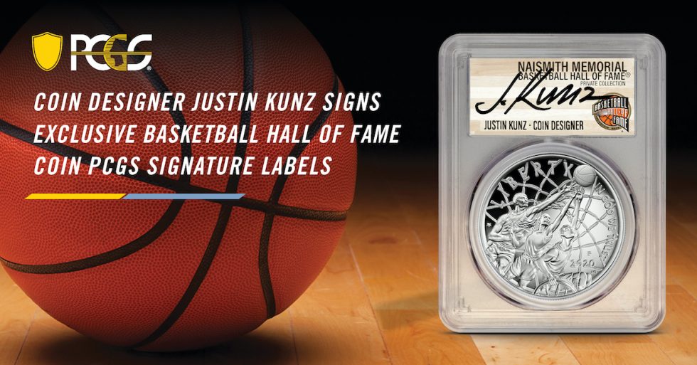 Coin Designer Justin Kunz Signs Exclusive Basketball Hall of Fame Coin