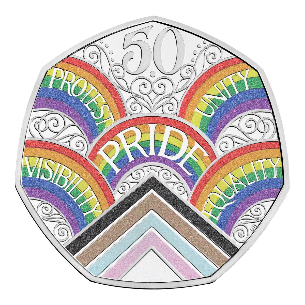 50 Years of Pride 2022 UK 50p Silver Proof Coloured Coin Reverse UK22PSPC Coin Collectors News