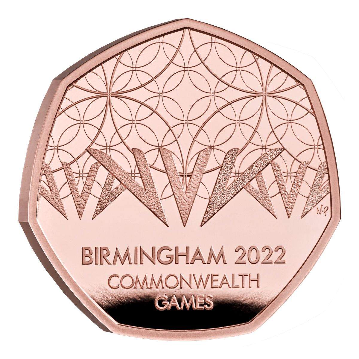 Birmingham 2022 Commonwealth Games UK 50p Gold Proof Coin Reverse Edge UK22CGGP Coin